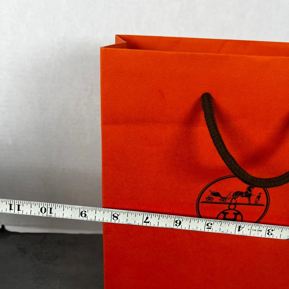 Hermes Paris Orange Paper Shopping Bag Small Medium Boutique Gift Bag 11.25x8.25